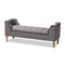 Baxton Studio Perret Gray Linen Upholstered Oak Brown Finished Wood Bench 153-9381 - alternate 1